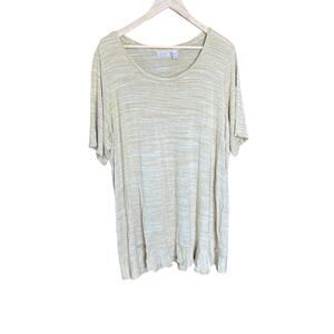 LOGO by Lori Goldstein Yellow Marled Tunic Top Plus 3X